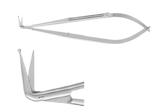 Мікроножиці гострі/тупі 90° загнуті 165 мм